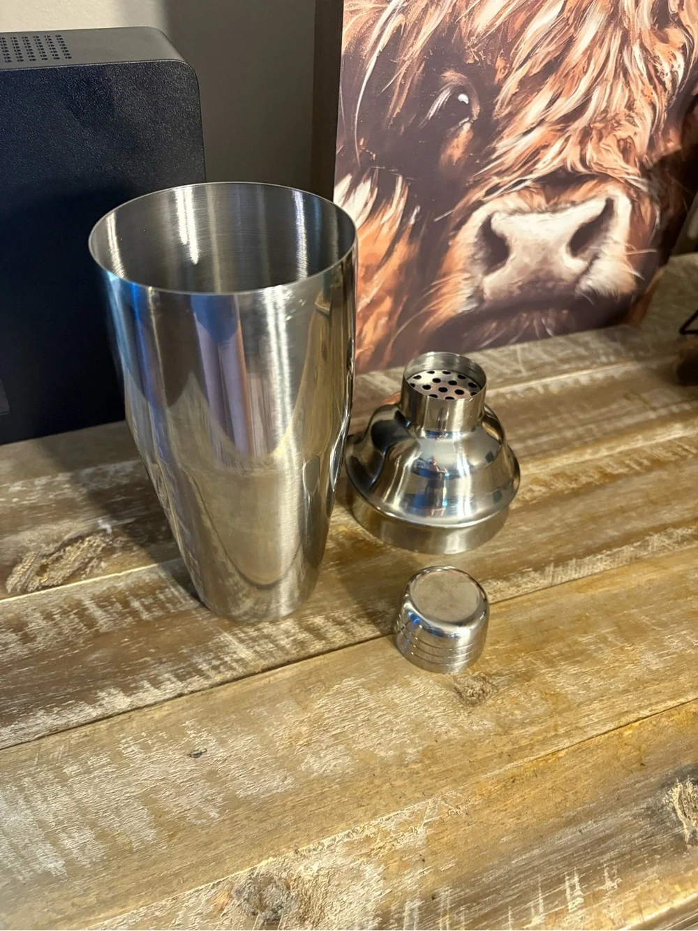 Stainless Steel Cocktail Shaker - Silver 24 oz